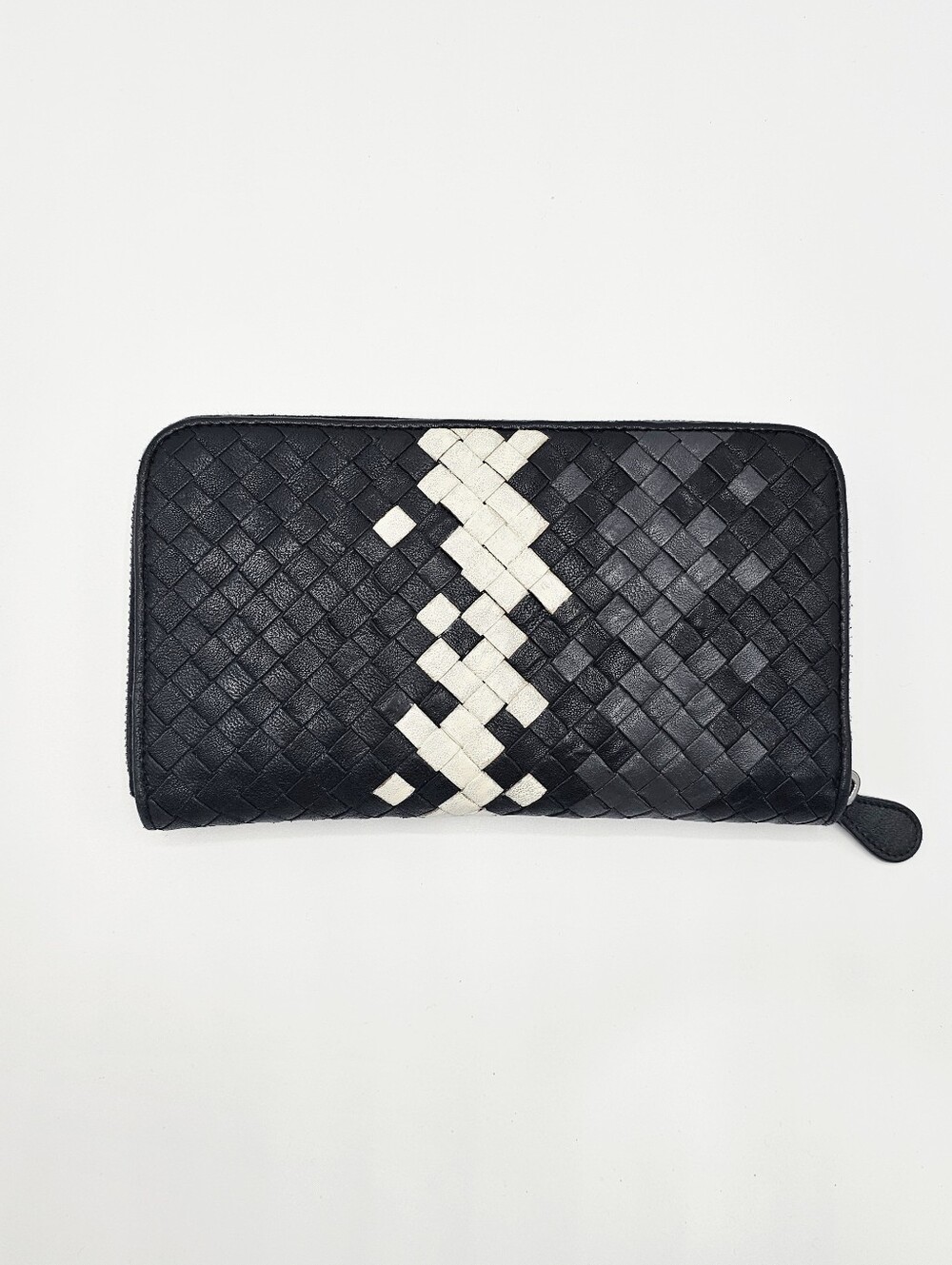 Bottega Veneta Vintage TriColor Intrecciato Woven Leather Large Wallet